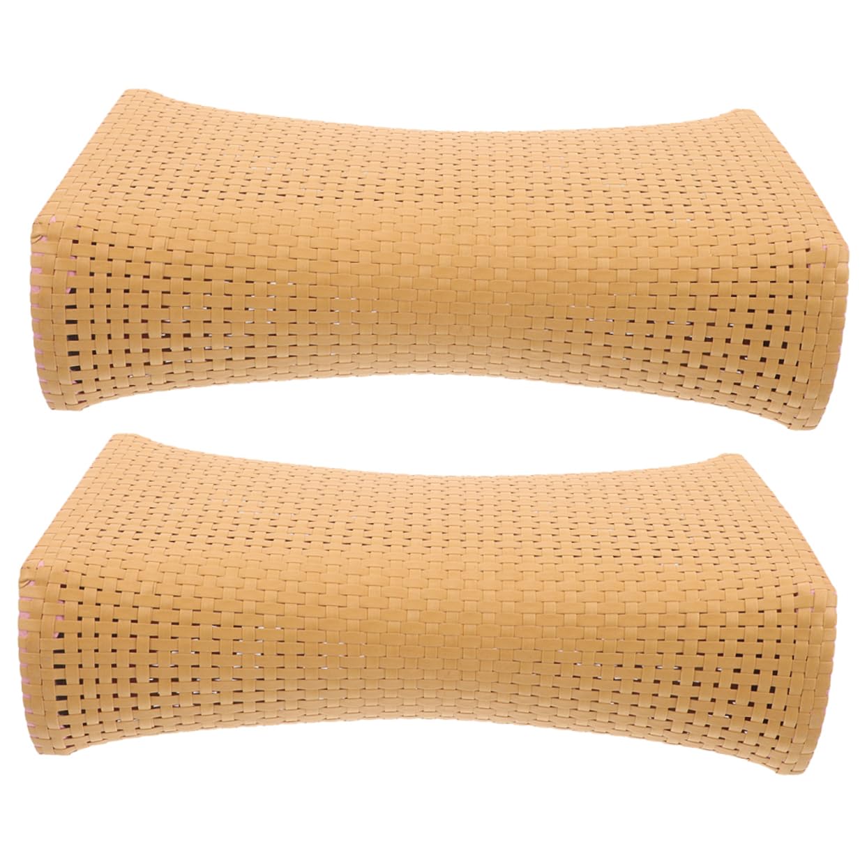 Cabilock 2Pcs Breathable Sauna Pillow Simulated Rattan Neck Support for Steam Use Lightweight and Compact Bath Pillow for Spa and
