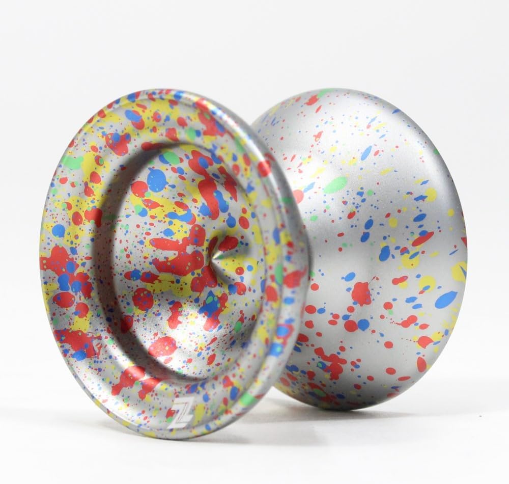 Zeekio Angler Yo-Yo - Monometal YoYo - Comes with Counterweight! ('Rainbow Trout' Silver with Rainbow Splatter)