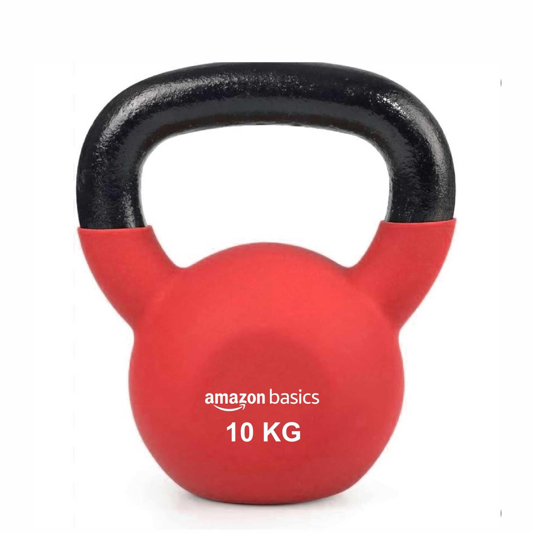 Amazonbasics Neoprene Coated Solid Kettlebell for Gym Exercises, 10 kg (Red)-image-40