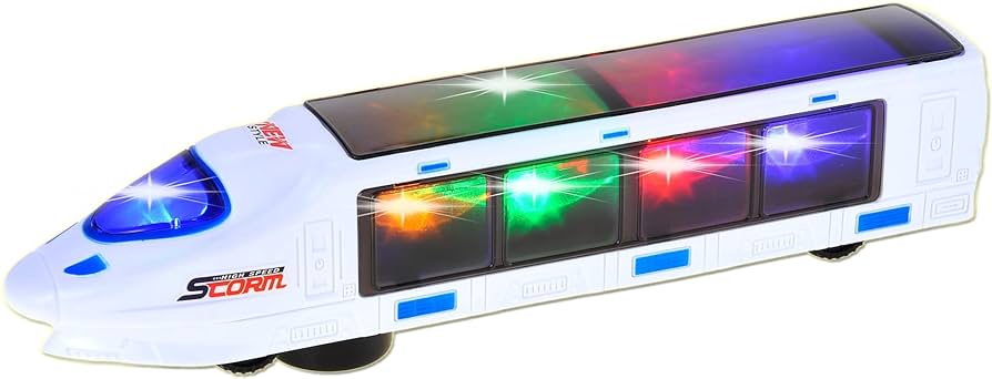 鉄道電動おもちゃ Amazon | PowerTRC 電動3Dライトニングトレインおもちゃ 自動