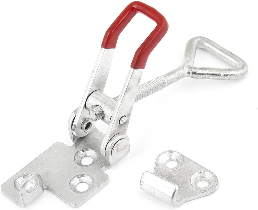 バネ式ラッチ、ハスプラッチ、 金属製調節可能スプリング式トグルラッチ掛け金ロック シルバーレッド 99mm
