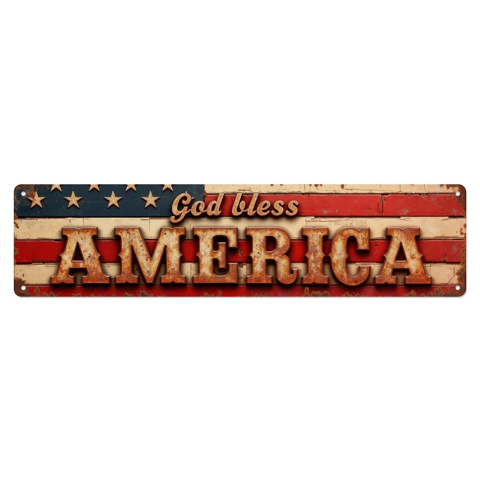 American Flag Pattern_2 Metal Tin Sign Plaque