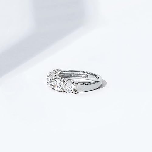 Miniatura 5 de Tienda Essentials Anillo de plata de ley de cinco piedras con circonita cúbica de corte redondo Infinite Elements (anteriormente colección Tienda)