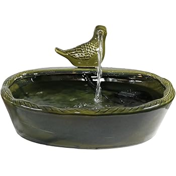 Amazon Com Smart Solar 21372r01 Ceramic Solar Koi Fountain Blue Glazed Finish Powered By An Included Solar Panel That Operates An Integral Low Voltage Pump With Filter Free Standing Garden Fountains