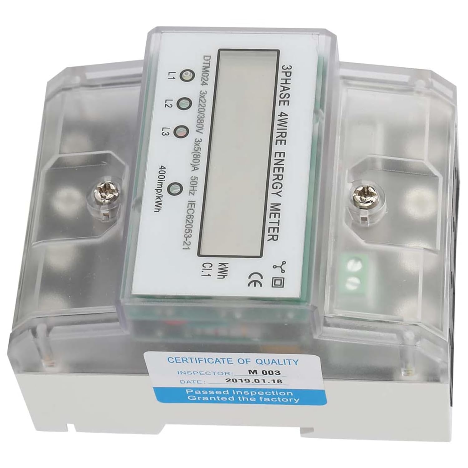 Eujgoov Digital 3 Phase Power Meter 220V/380V 5-80A Energy Meter with LCD for Power Metering Systems