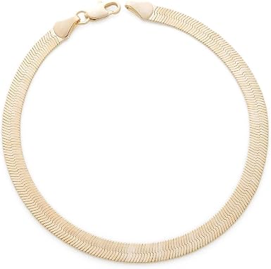 Flat Herringbone Chain Anklet Bracelet 
