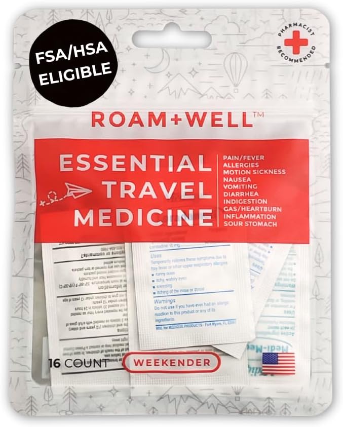 Essential Travel Medicine Kit, OTC Travel Medication, TSA Approved (Expedition | 60 Tablets)