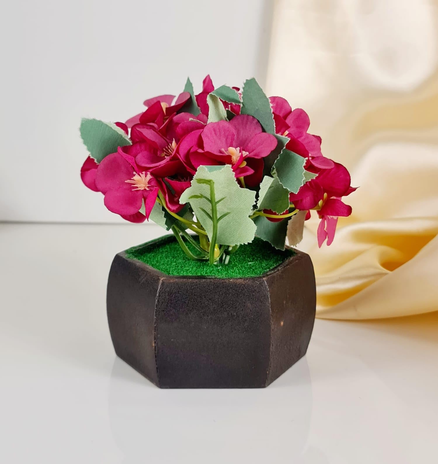 SATYAM KRAFT 1 Pc Artificial Flowers Bunch with Wooden Pot Flower Pot for Home Decor, Living Room, Gifting, Table Top, Showpiece, Outdoor, Balcony, Christmas (Pack of 1)(with Pot) (Model 7) (B0D1MS19RL) Amazon Price History, Amazon Price Tracker