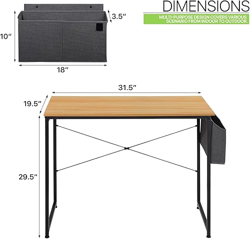 Miniatura 2 de Magshion Escritorio para computadora de 47 pulgadas escritorio de estudio de escritura estilo industrial simple mesa para laptop con bolsa de
