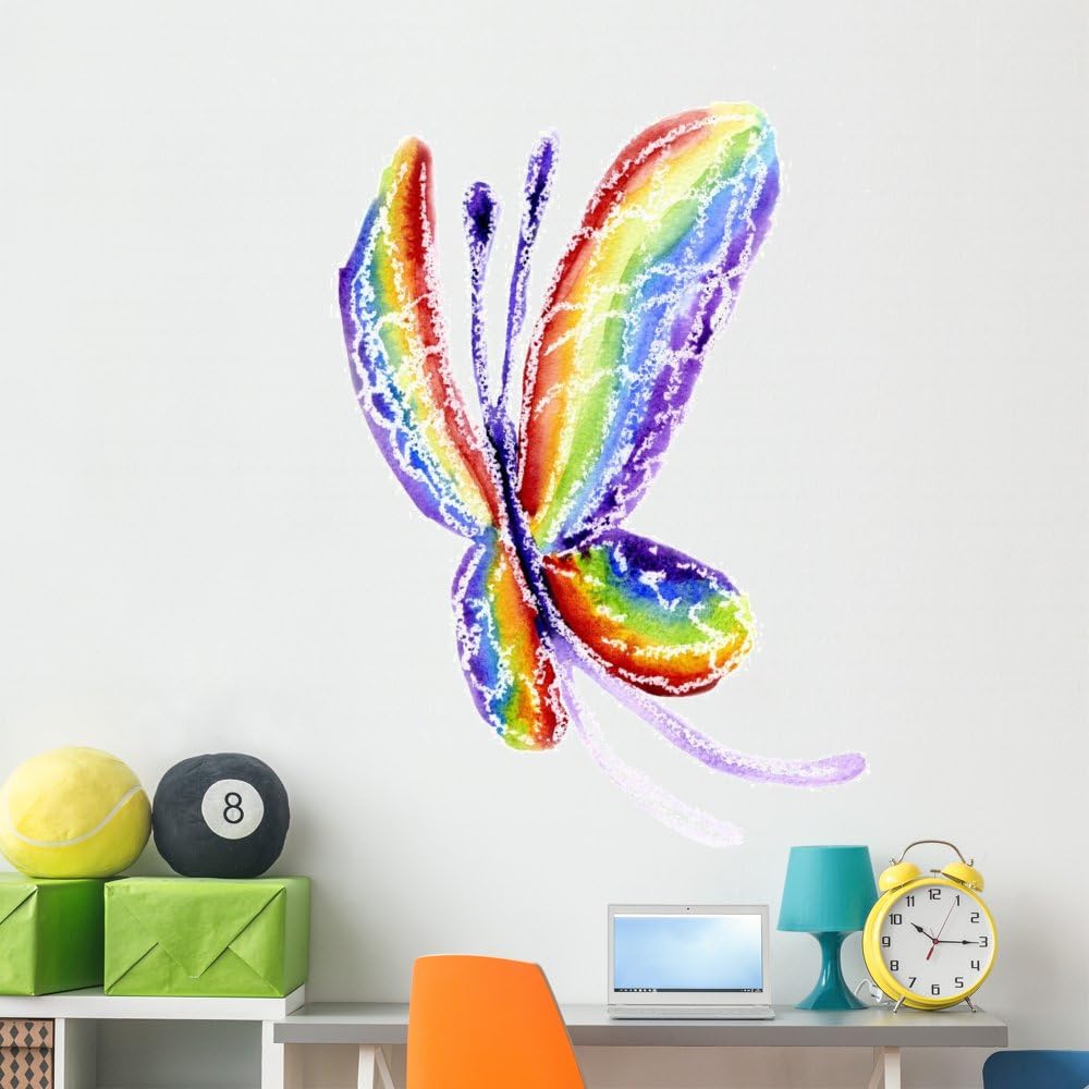 Wallmonkeys Watercolor Butterfly Wall Decal Peel and Stick Decals for Girls (60 in H x 45 in W) WM316744