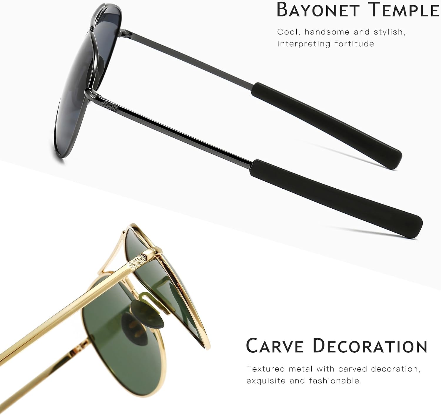 SUNGAIT Aviator Sunglasses For Men Polarized Military Style 100% UV400 Protection