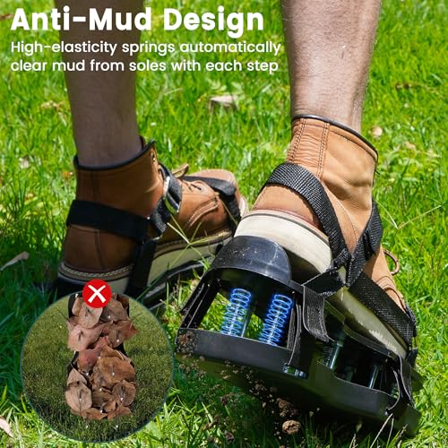 Vortix Nail Shoes Pro Nagelschuhe Rasenlüfter mit Stahlspikes & Federung, Rasenlüfter Schuhe Ideal für Rasenbelüftung und Bodenlockerung