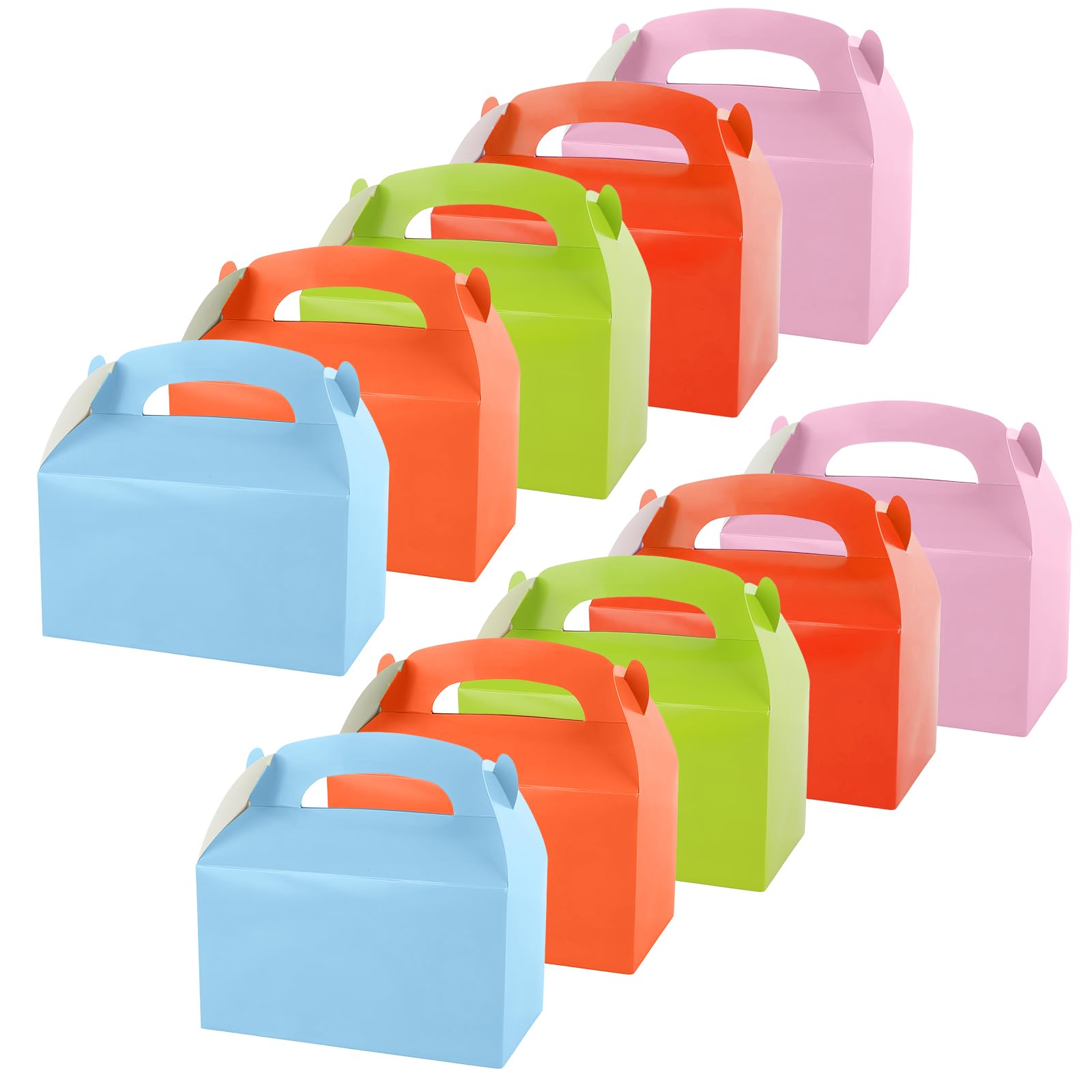 FERNVALE 50Pcs Party Favor Treat Boxes 6.3x3.5x3.2 Inches Colorful Boxes for Sweets Cookies Candy Goodie Bags DIY Gift Containers for Birthday Wedding Baby Shower (5 Pastel Colors)