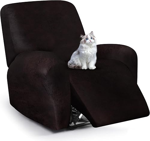 Miniatura 71 de Fundas para sillas reclinables con aspecto de cuero, funda elástica de 4 piezas, funda suave para silla reclinable, protector de muebles lavable