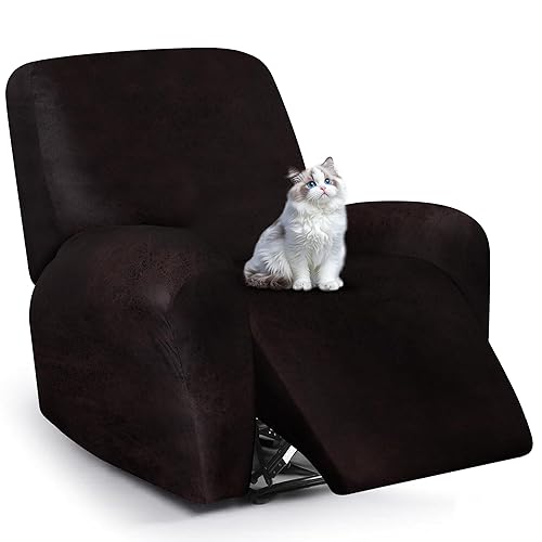 ANARACHON Leather Look Recliner Chair Covers, 4-Pieces Stretch Recliner Cover,