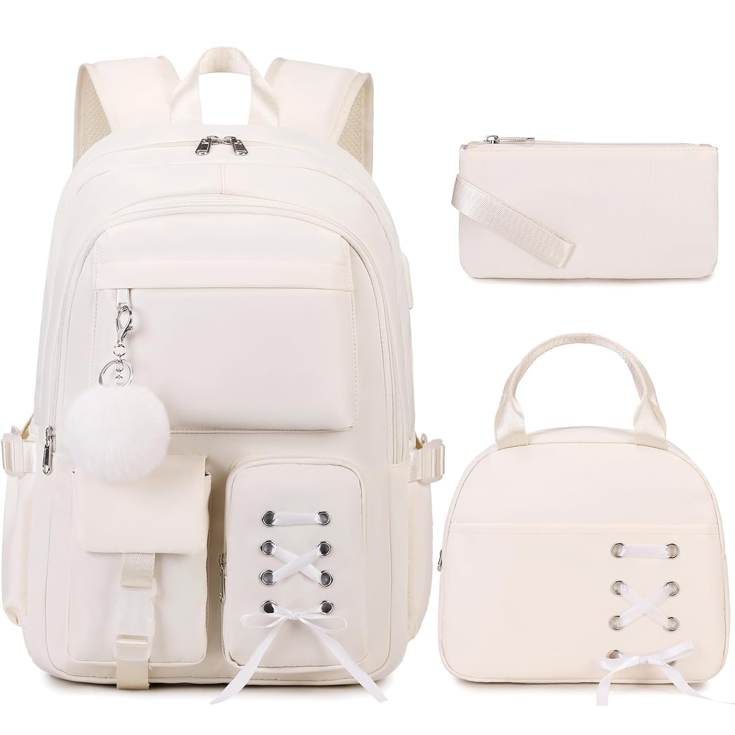 Backpacks for Girls Girls Backpack with Lunch Box Pencil Pouch for Teens Girl Kids Elementary Middle High School
