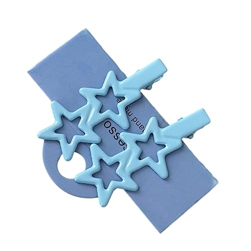 BELOWSYALER Horquilla para el cabello, 1 par de horquillas en forma de estrella para niñas calientes, pinza para el pelo de primavera y verano,