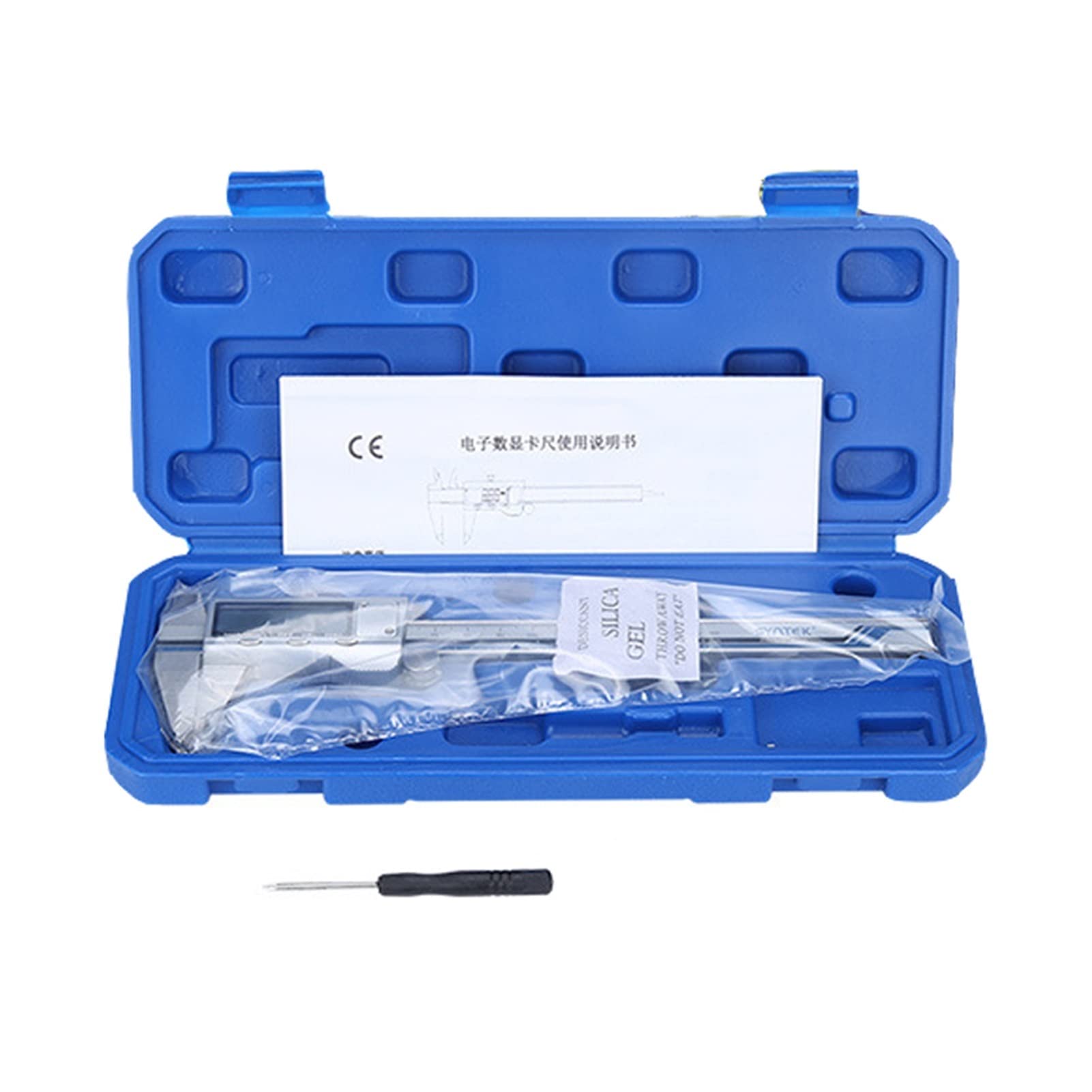 Pied à coulisse numérique, 0-150mm Digital Vernier Caliper Caliber 6inch Stainless Steel Electronic Metal Pachometer Barbell Measuring Calibrator(DC02 With fraction)