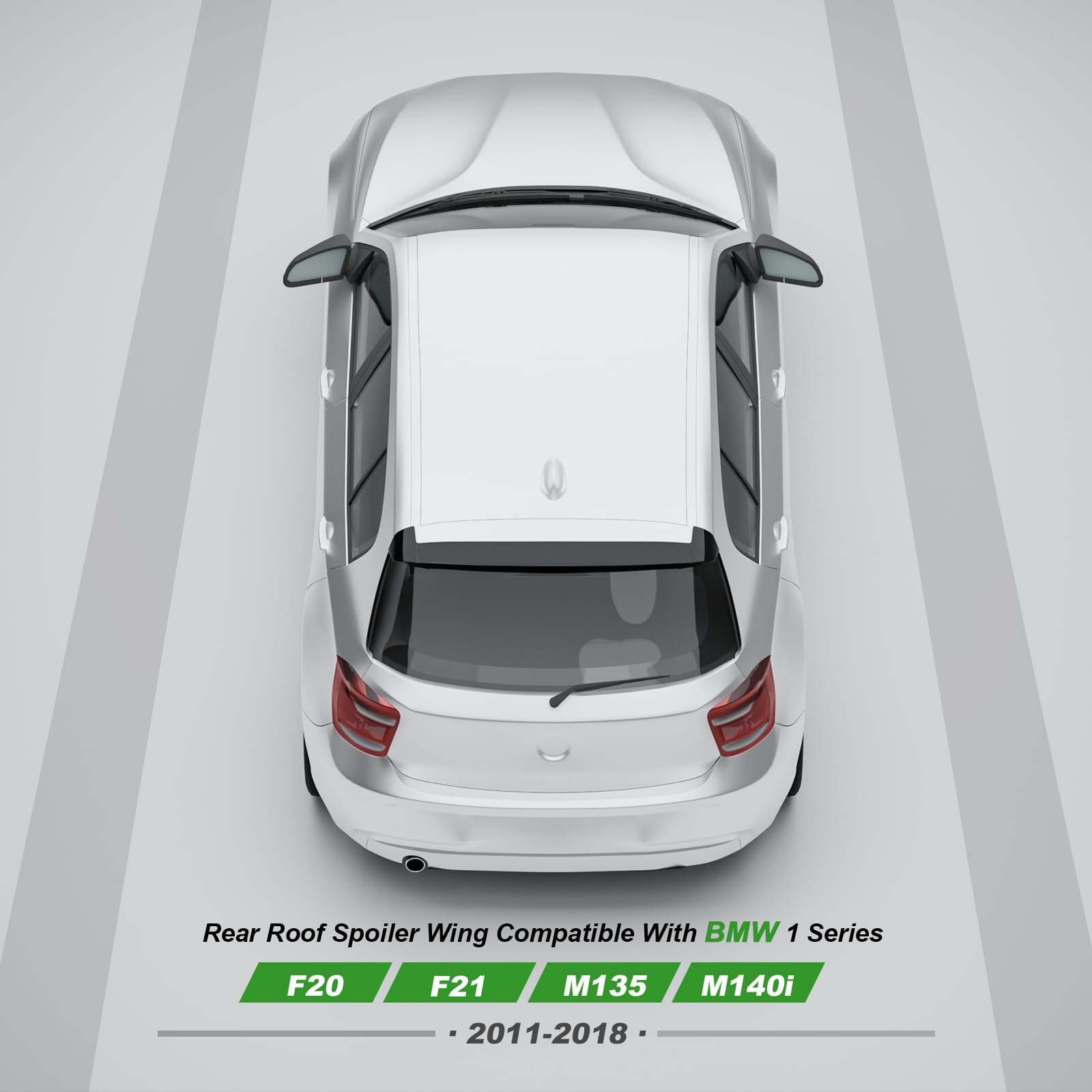 Fit for 1 Series 118i 125i F20 F21 2011-2018 Spoiler posteriore per auto, alettone per spoiler in ABS nero per auto, spoiler per bagagliaio posteriore, adatto per accessori F20 F21