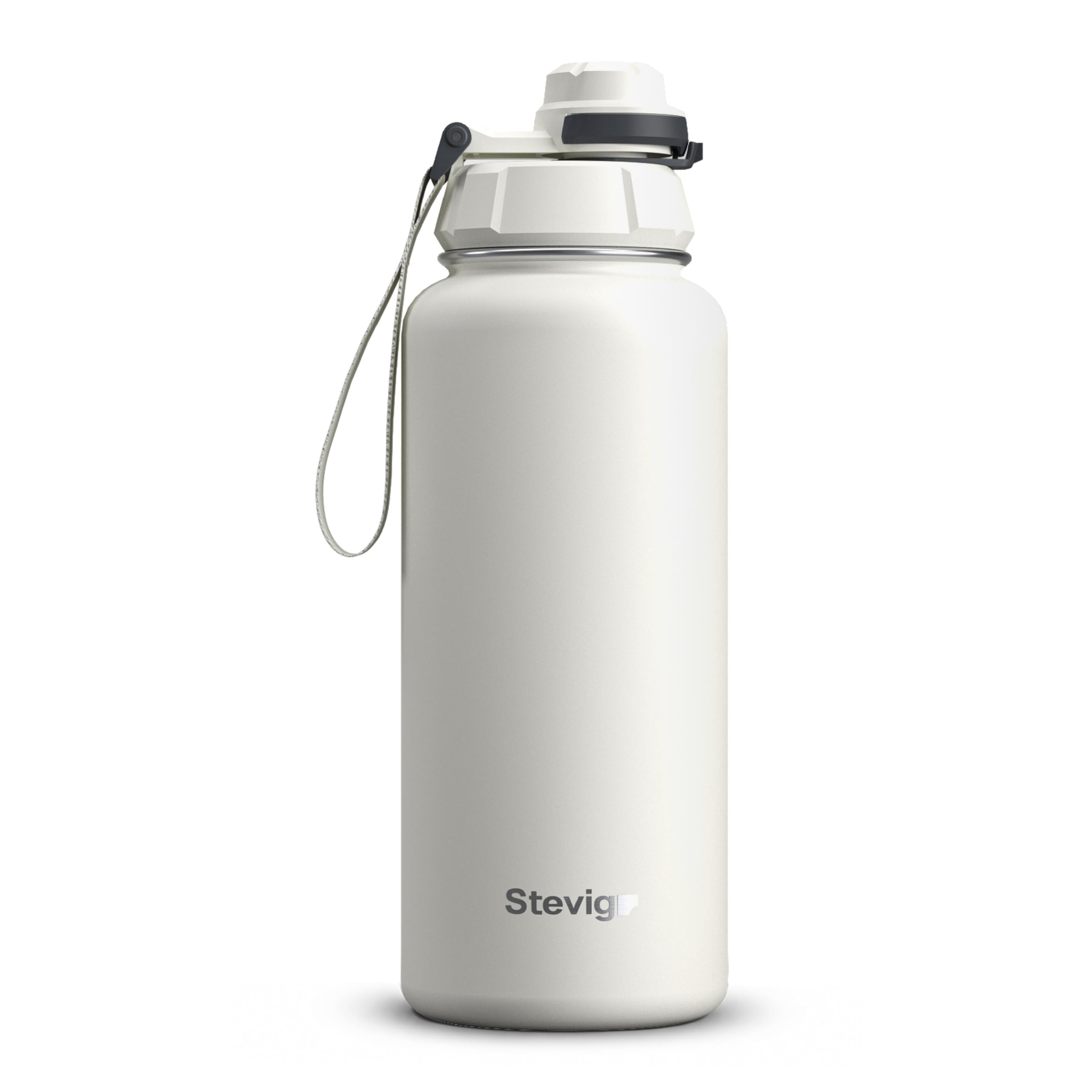 1 Hand Slide Lock Leak-proof | 30 oz | Insulated Vacuum Flask Stainless Steel Sport Water Bottle -Star White ST-213