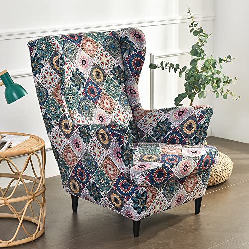 Meigeh Wingback chair slipcovers armchair covers Printed wingback armchair cover wingback chair slipcovers for living room A curtain of dreams - Image 4