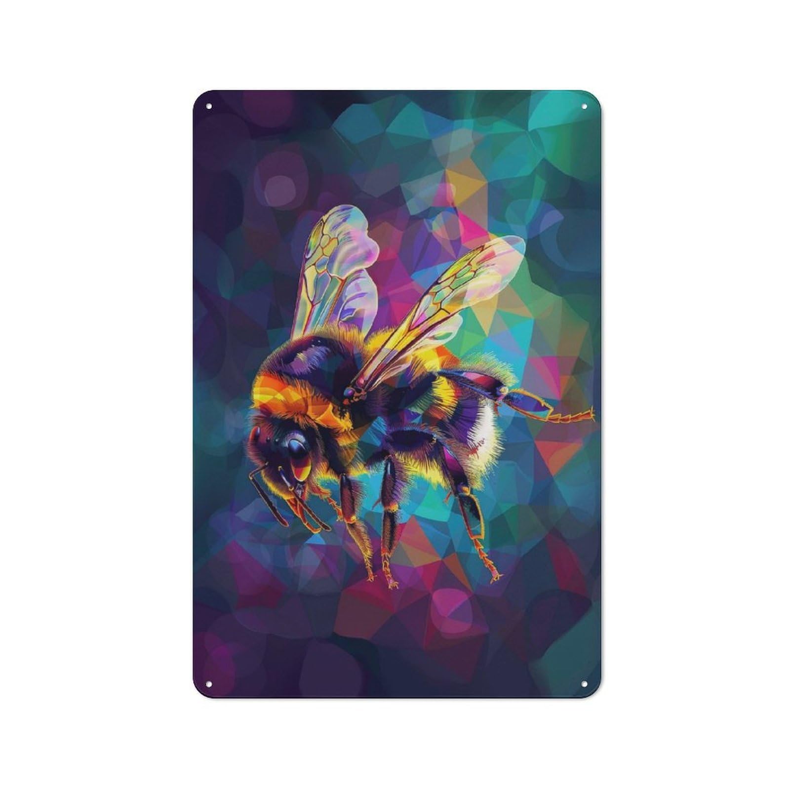 Buzzy Bee Rustic Metal Wall Decor 30x20cm, Metal Wall Sign for Pub, Home Bar, Shed Or Man Cave