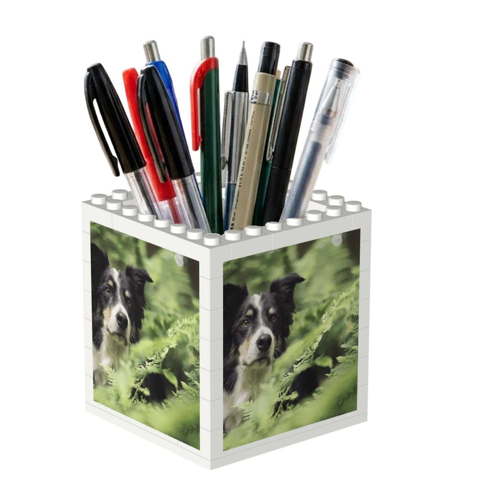 Poadnly Border Collie Dogs Bokeh Pets Black White, Pen Pot Pencil Holder for Office Home School, Compact Desk Organiser for Office Stationery