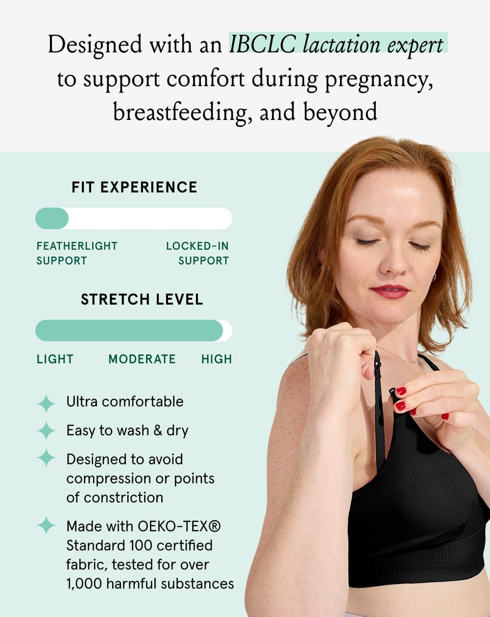 Bodily Everything Bra - Wireless Nursing Bras for Breastfeeding, Soft Stretchy Maternity Sleep Bra with Clip Down Access - Image 2