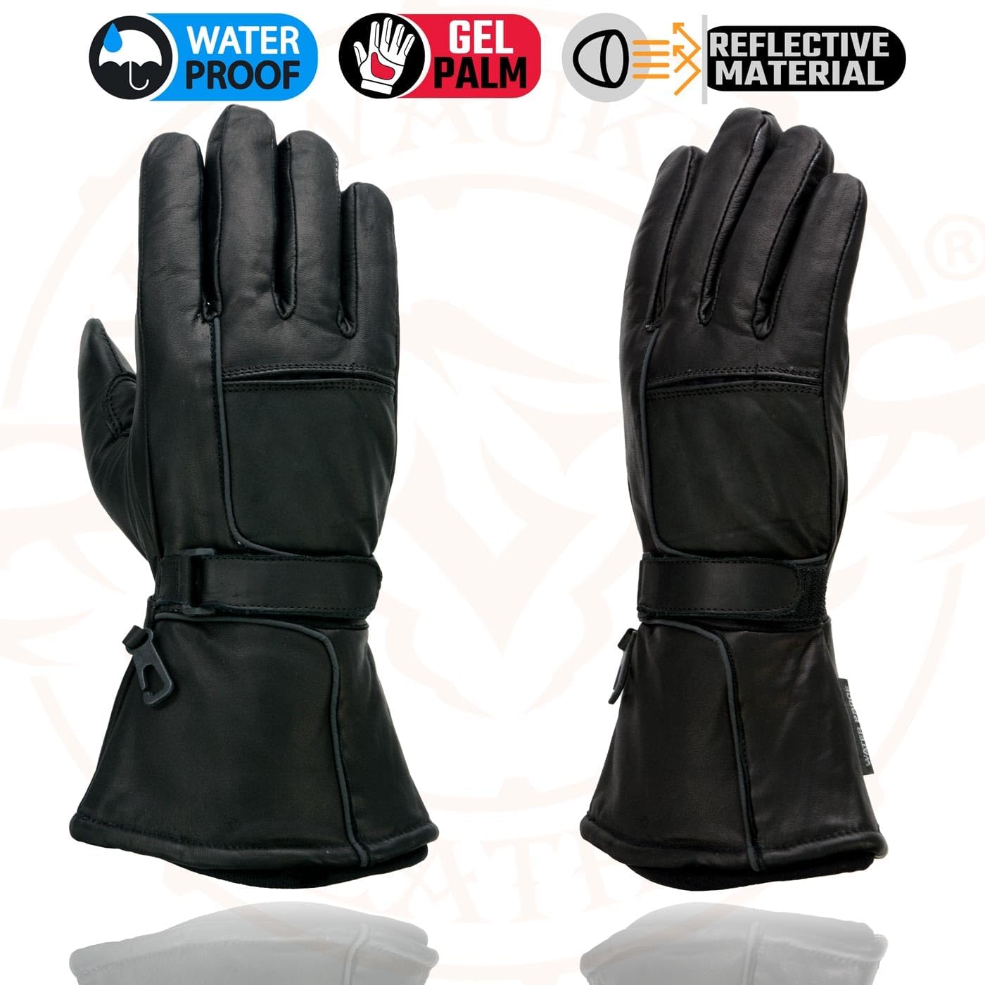 Milwaukee Leather Men's Leather Gauntlet Lined Motorcycle Hand Gloves - 2X-Large - Image 5