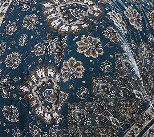 Livia 4Pc Twin Teal Quilt Set #TOP1