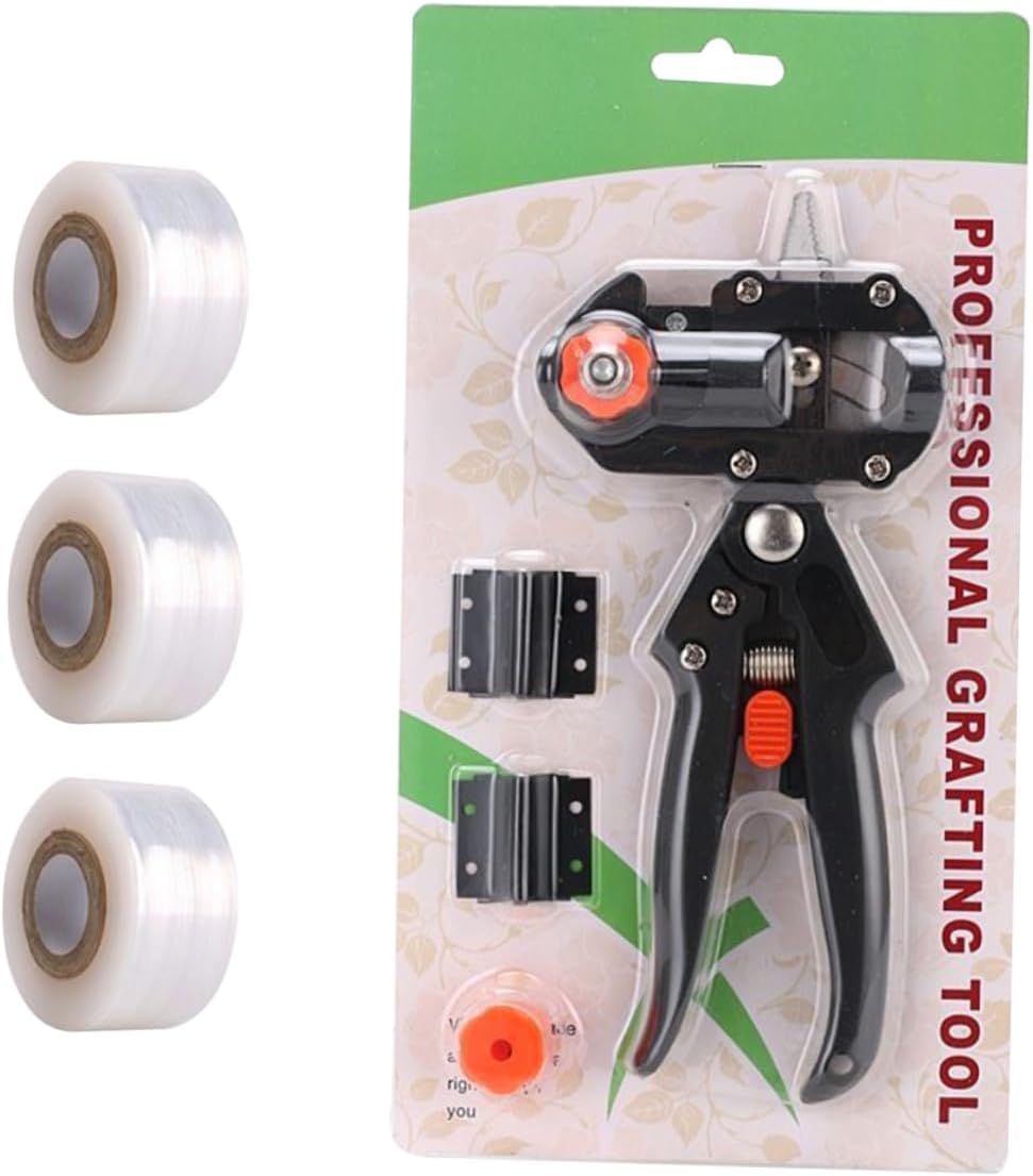 Kisangel 3pcs Grafting Shears Bud Cutter Multi-function Pruner with Blades of Grafting Tape for Fruit Trees and Plants Easy to Use Gardening Tool