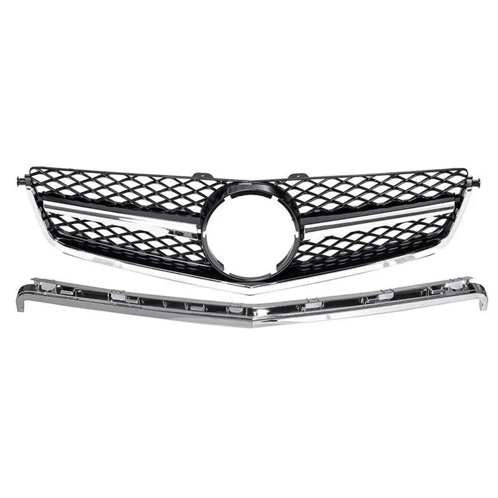 Calandre W204 Mercedes Classe C lifting argenté pour capot - 4