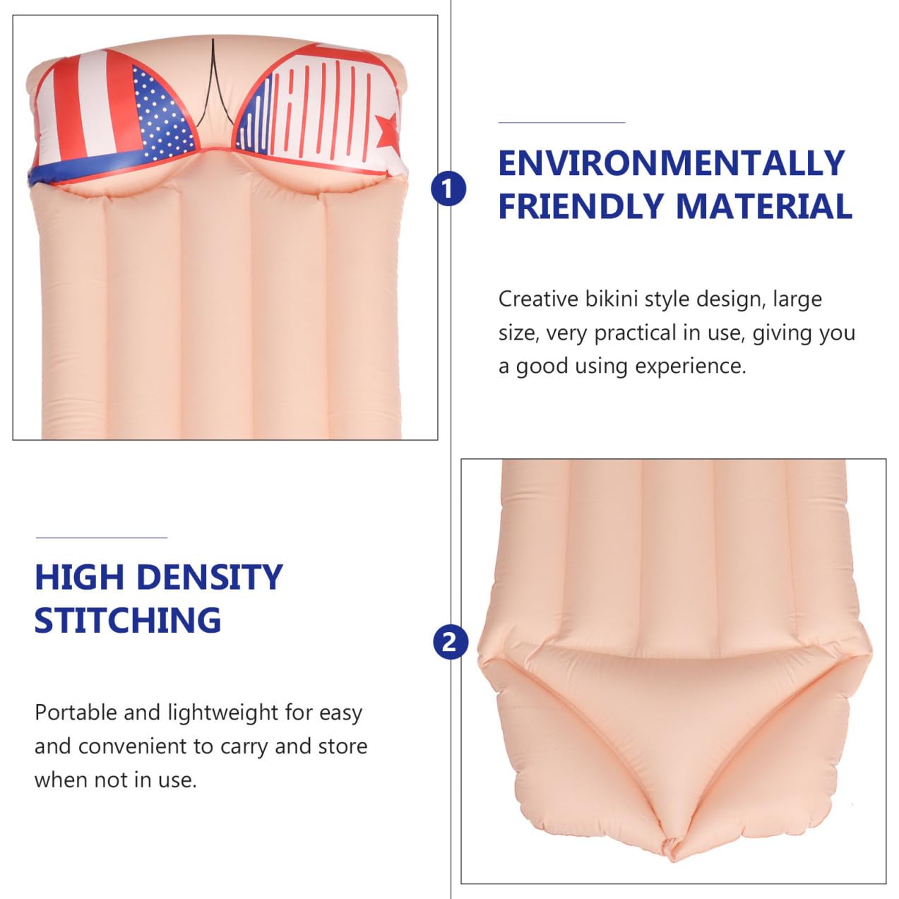 Materassino Mare Gonfiabile Rosso in Pvc, Letto Galleggiante Estivo | Festa Estiva, Leggero e Portatile, Design Bikini Creativo, Uso Adulti in Piscina