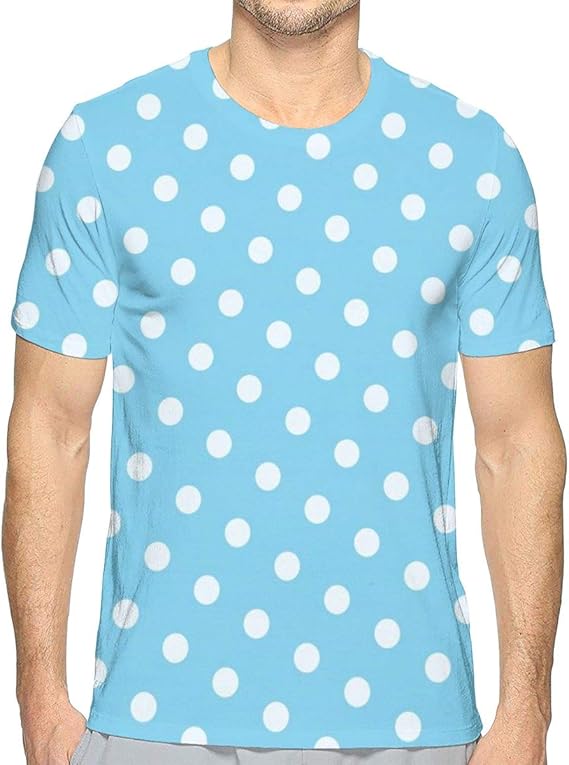 Amazon Co Jp Tシャツ 無料ホワイトブルードット メンズ 半袖 服 メンズ 夏 カジュアル ファッション 丸襟 柔らかい 快適 ファッション