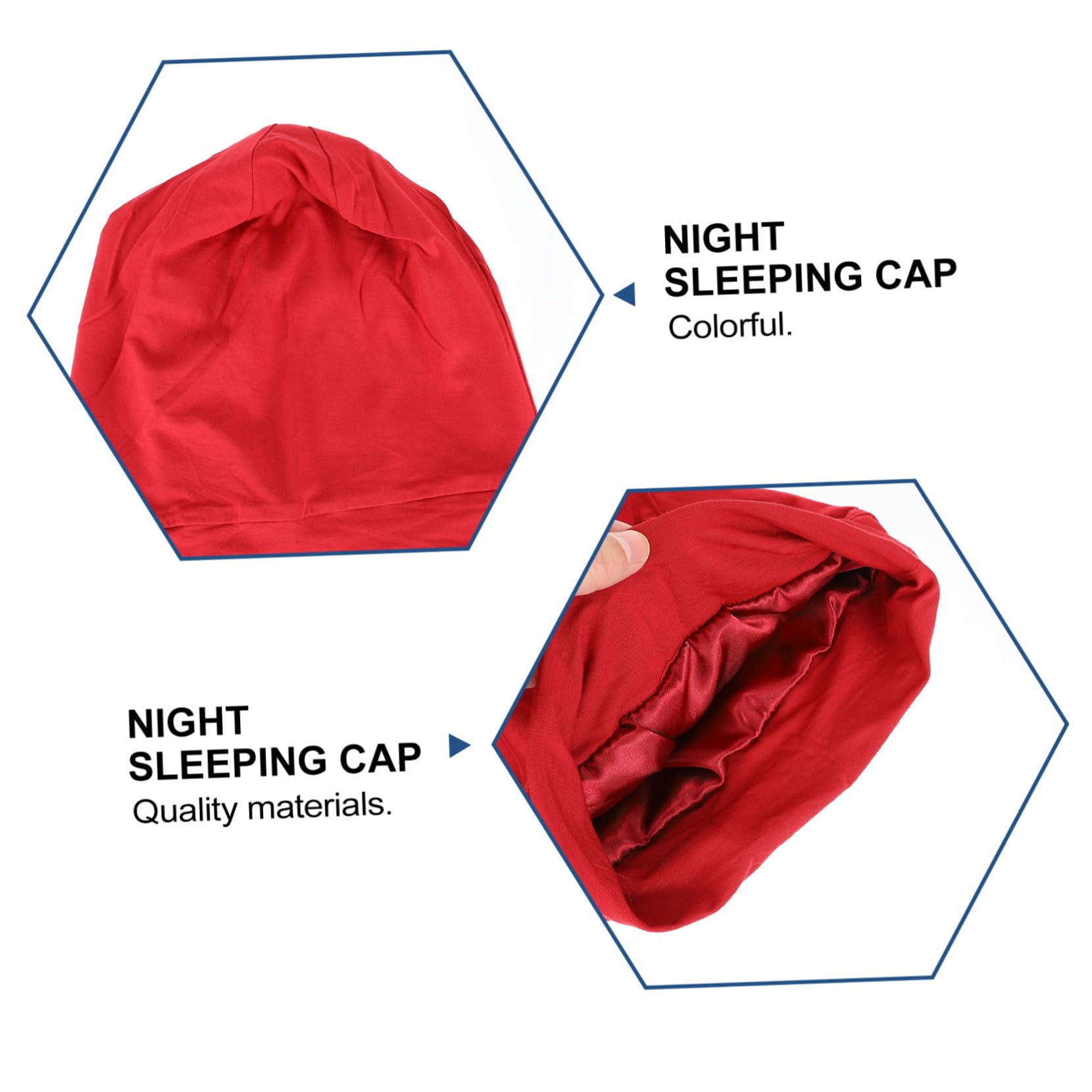 Hohopeti 3 Stück-Pack Satin Schlafhaube zum Schlafen Verstellbarer Turban aus Atmungsaktivem Material mit Schweißabsorbierender und Winddichter Funktion für Damen