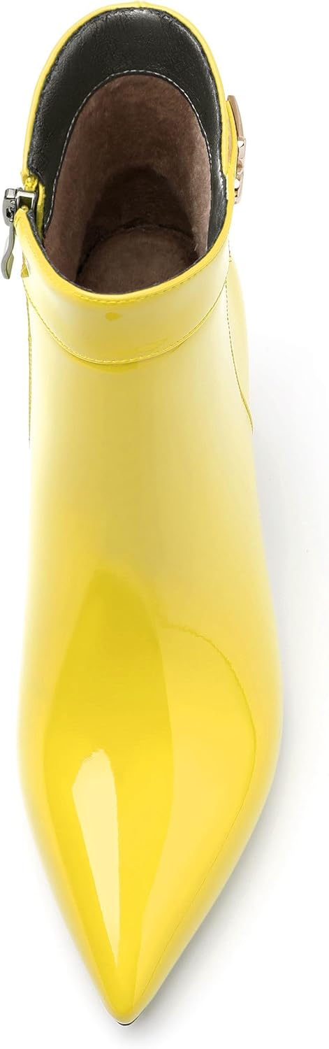 Women's ankle boots, mid heeled pointed fashion sexy boots, 2.5-inch slim high heels