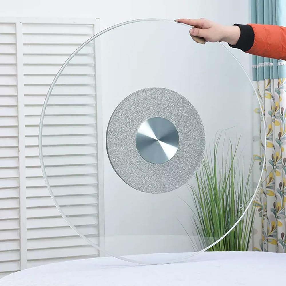 Plateau Tournant pour Table À Manger en Verre De 60 Cm, 71 Cm, 81 Cm – Plateau De Service Rotatif Silencieux À 360°, Facile À Nettoyer, pour Banquets Et Mariages (60 Cm/24 Pouces)