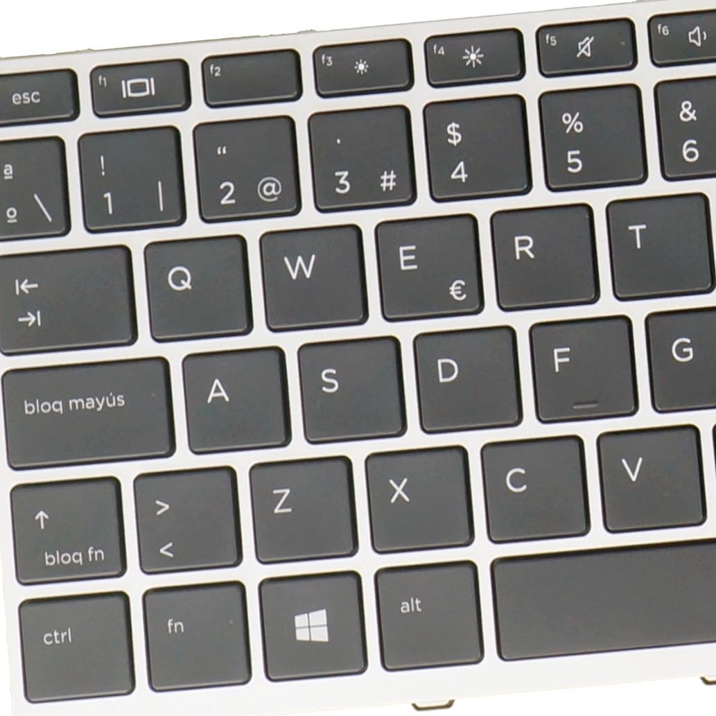 SP - Teclado para HP Probook 650 G4, 650 G5, L00741-071 L09595-071, retroiluminado, con marco plateado, con TrackPointer