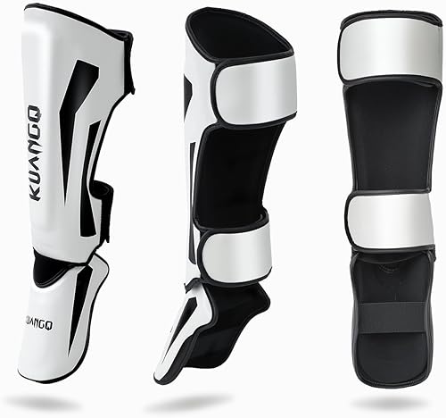 Miniatura 2 de KUANG QUAN Espinilleras de Muay Thai, Muay Thai artes marciales para patear piernas y empeine almohadillas de protección para engranaje de