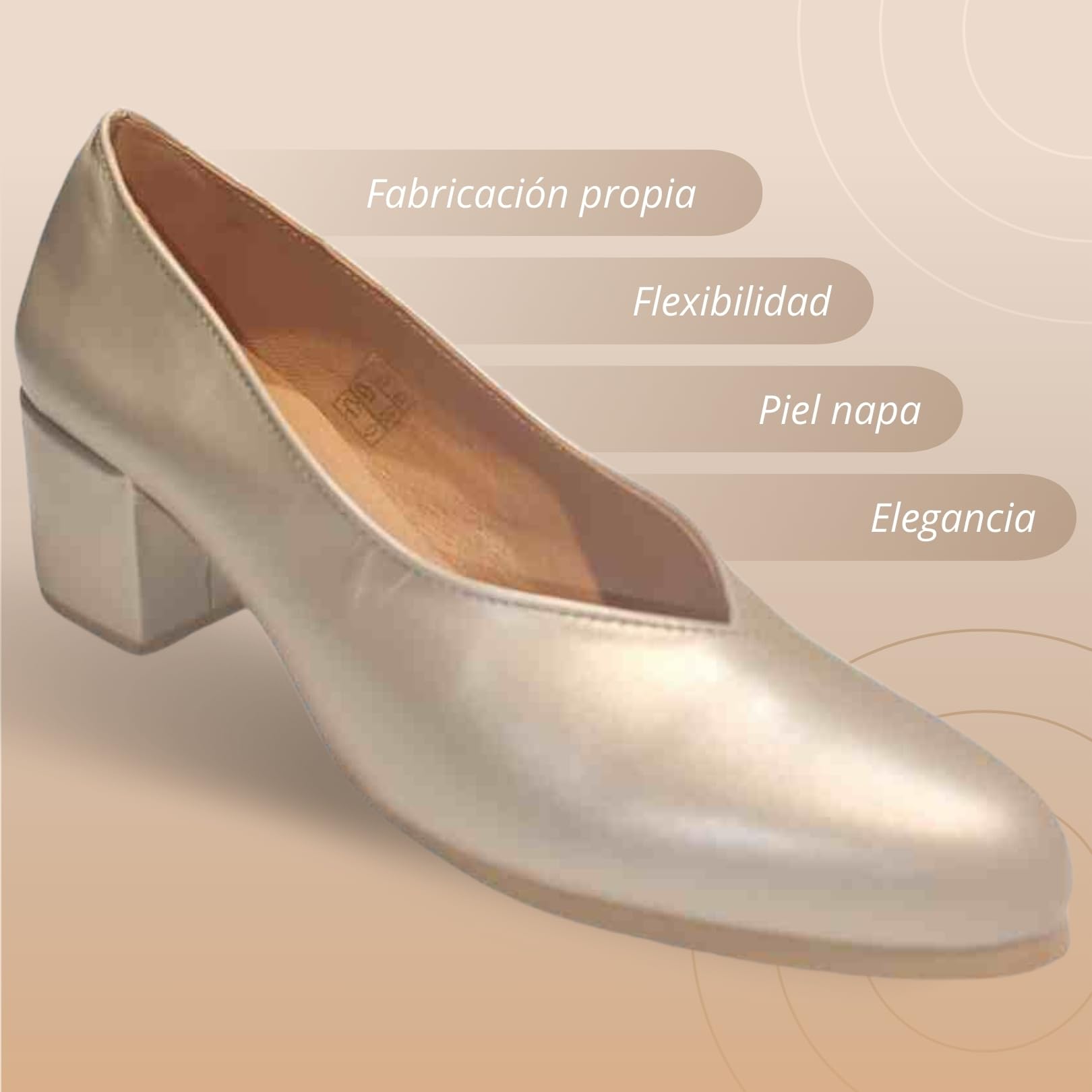 Zapatos de Salón para Mujer Cómodos 24 Horas, Zapatos de Piel Fabricación Propia Hecho en España, Tacón Bajo, Calidad y Estilo Clásico, para Azafatas y Profesionales