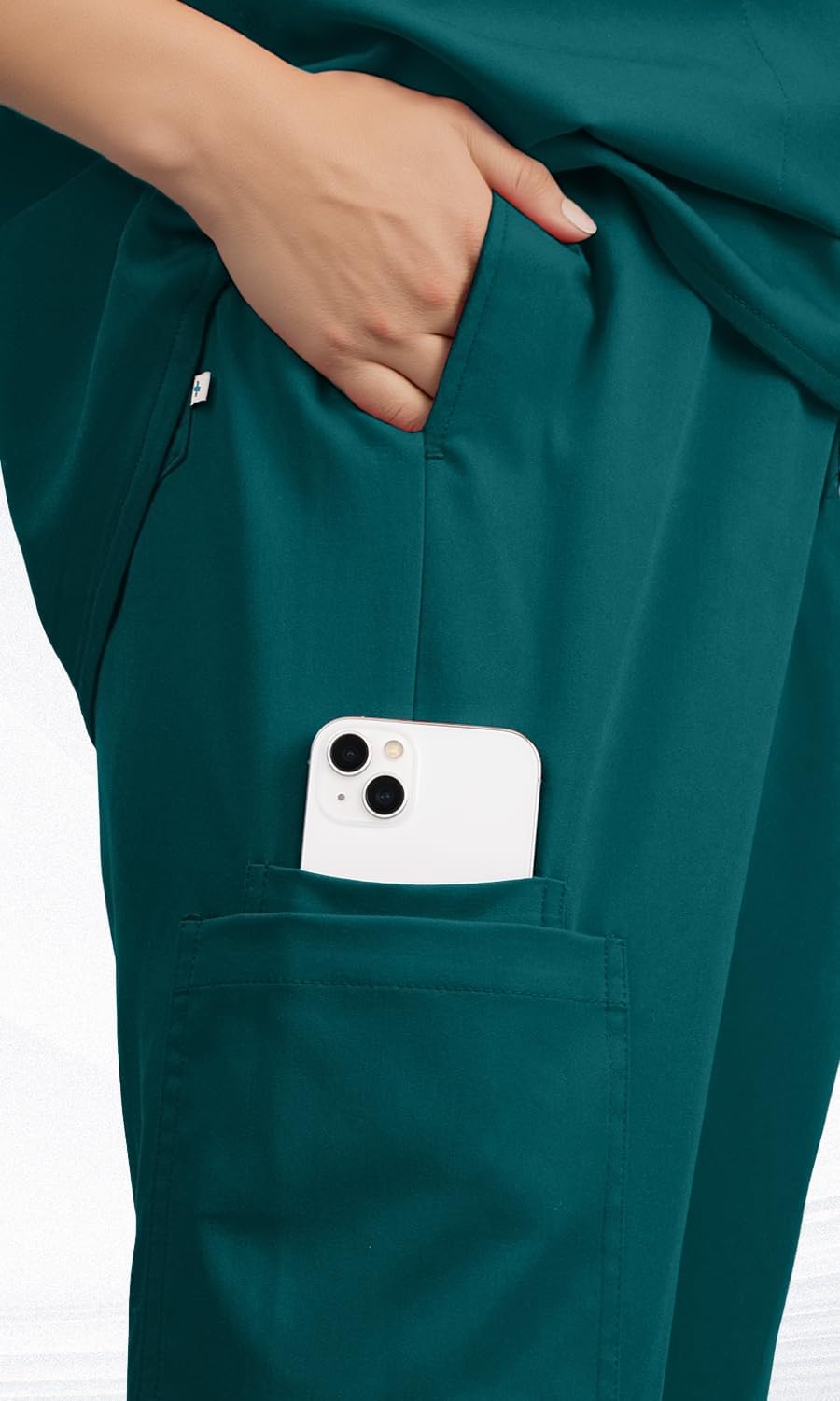 Scrub Pants for Women, Stretch Jogging Scrub Pants, Elastic Waist Belted Cuffed Multi-Pocket Women's Cargo Scrub Pant - Image 6