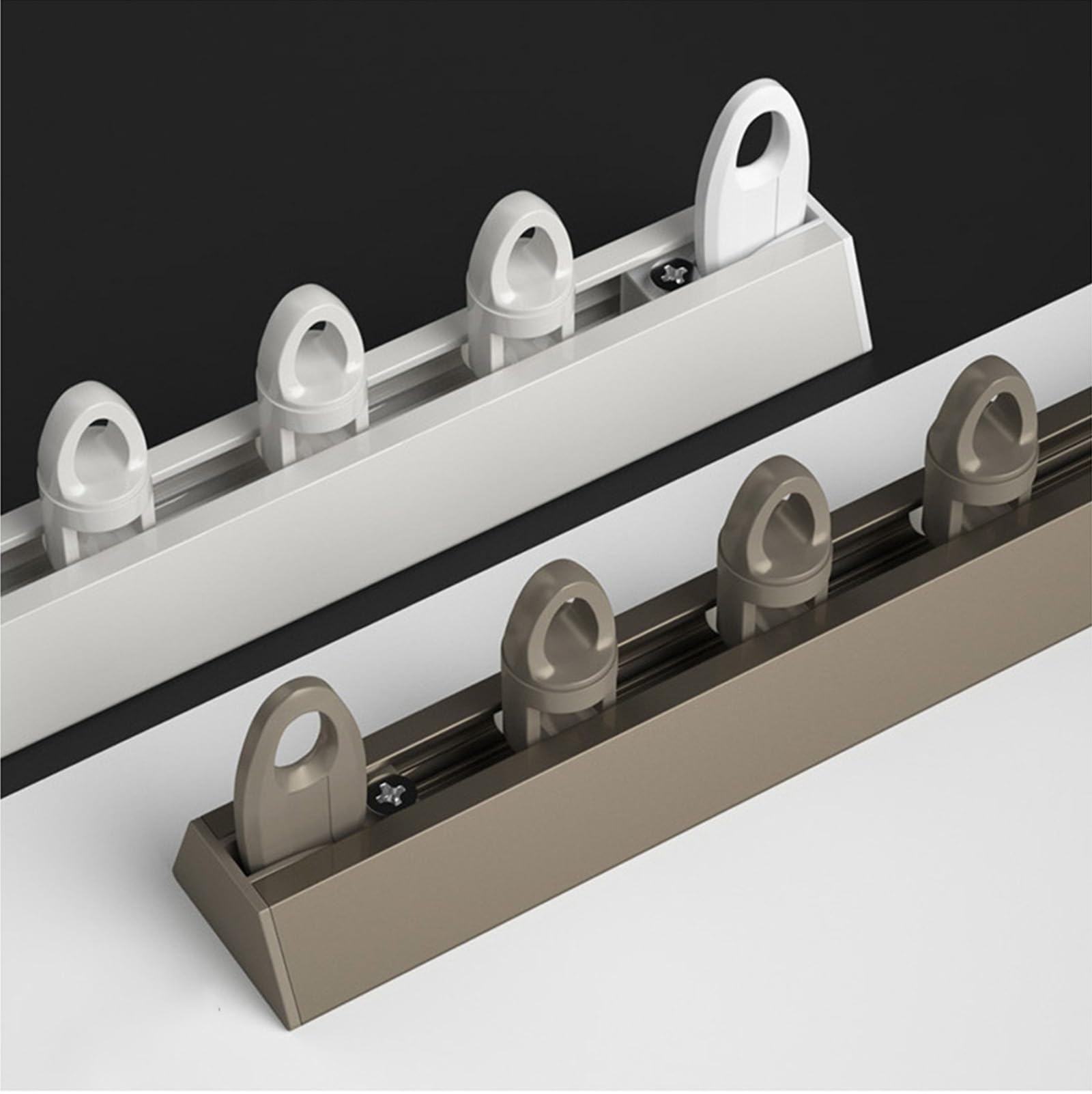Room Divider Ceiling Curtain Track | V-shaped Curtain Rail | Ceiling Mount Curtain Rods | RV Curtain Tracks(Color:White,Size:2.4m(2 * 1.2m))