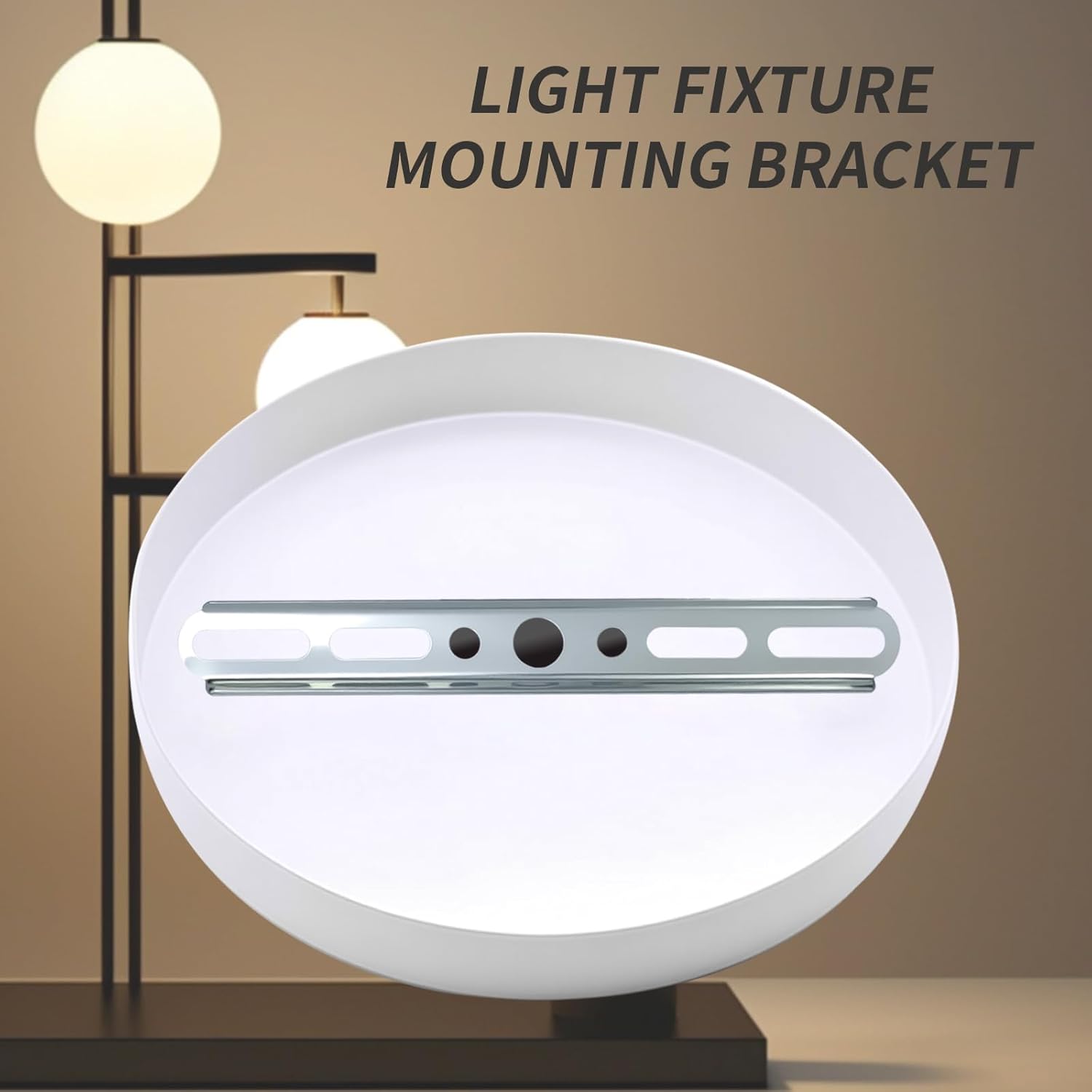 KUMGROT Light Fixture Mounting Bracket 6 Inch Ceiling Light Plate Pendant Light Crossbar with Screws, , Heavy Duty Iron Silver 6 Pcs