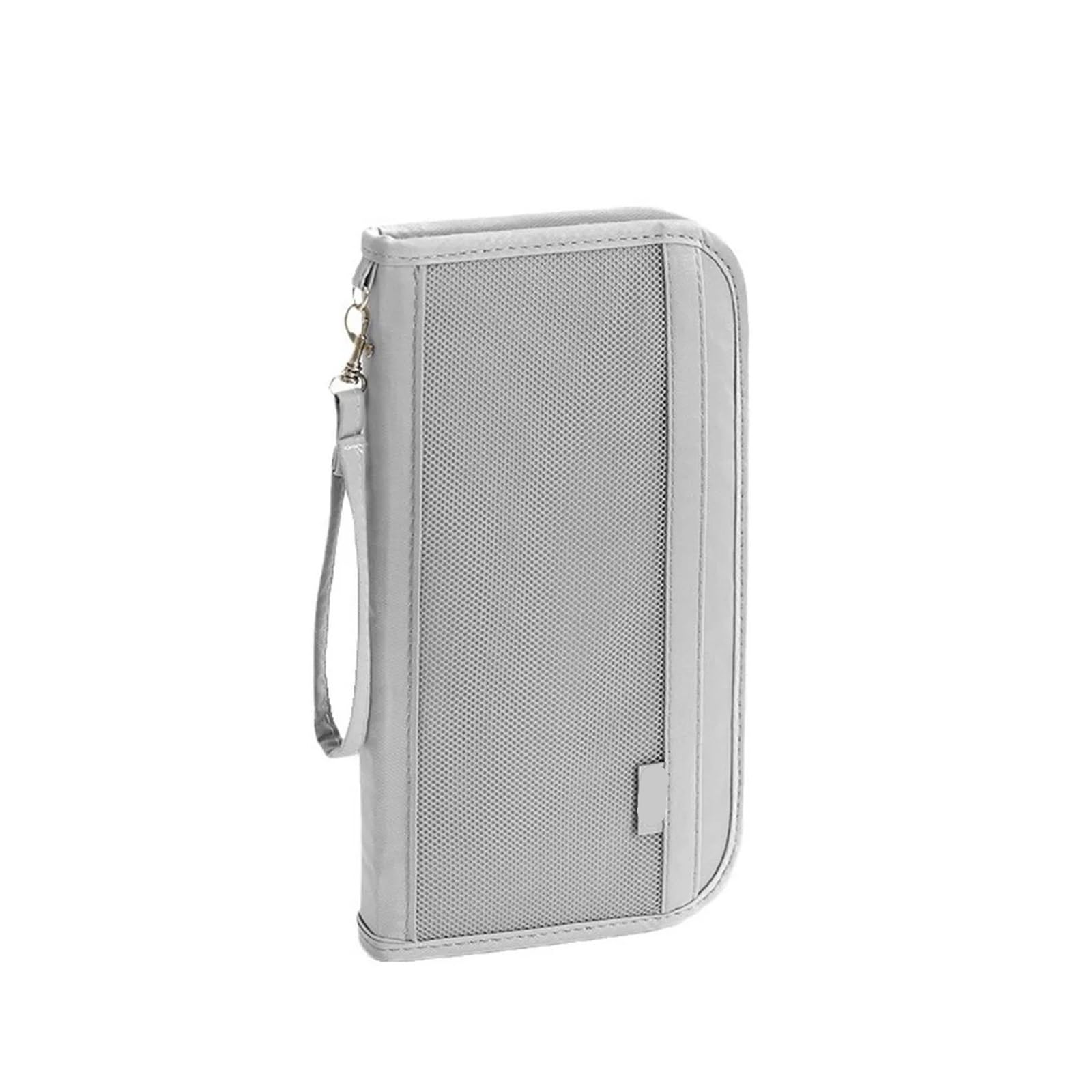 Porta Passaporto Borsa da viaggio Passaporto d'imbarco Conservazione di biglietti aerei Portafoglio multifunzione leggero grande capacità con tracolla Per Documenti Di Viaggio(GRAY)