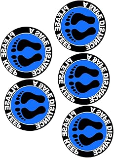 5 Sheets Stand Here Floor Sticker Social Distancing Sign Safe Distancing Graphic Safety Floor Decal Keeping Distance Sticker Safe Distance Floor Decal Wall Sticky Mural