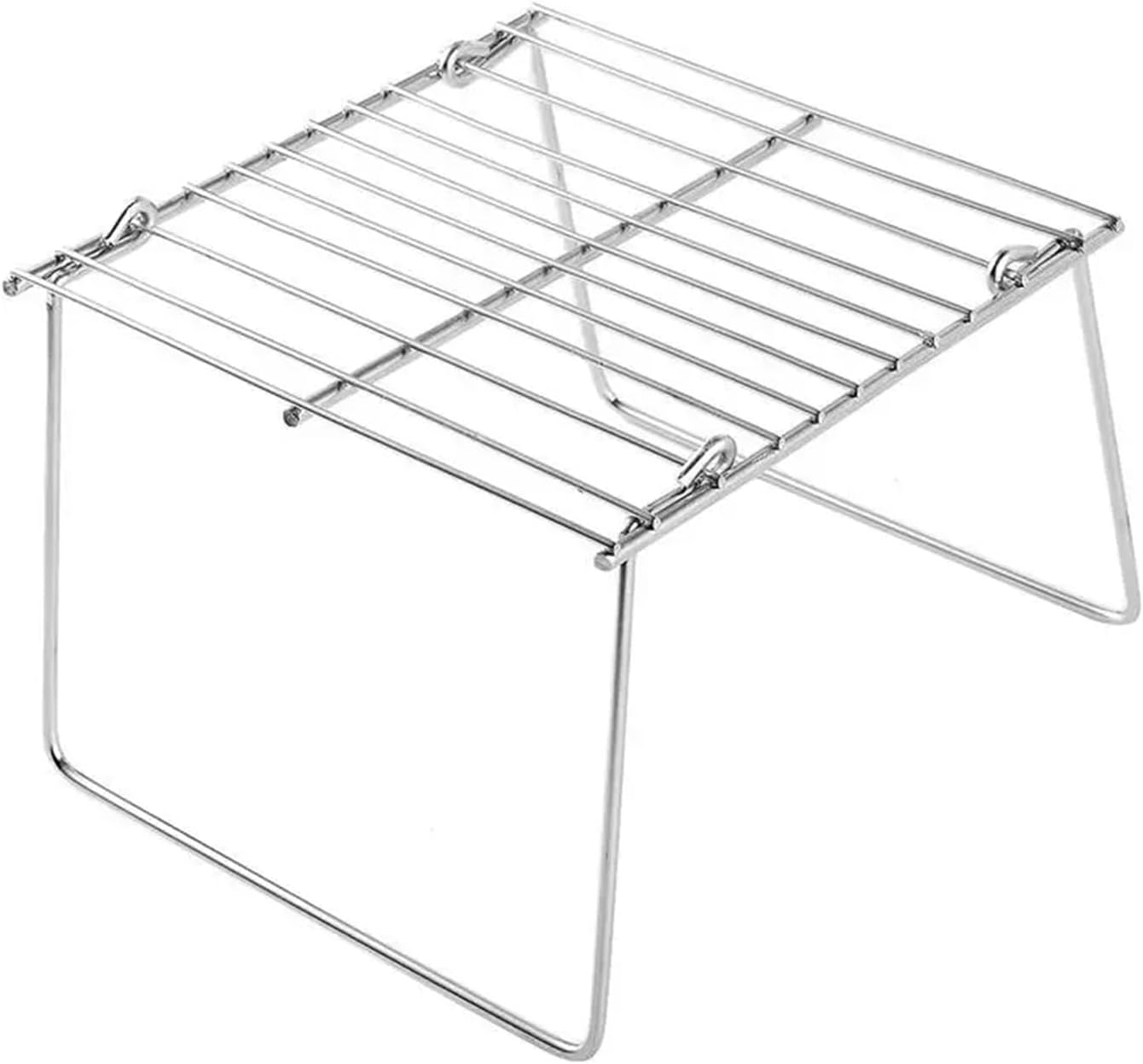 Stainless Steel BBQ Rack Fit For Mini Foldable Barbecue Charcoal Grill Simple Barbecue Rack Outdoor Barbecue Hanging Camping(16x18x12CM)