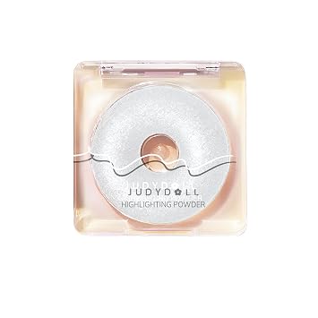 JUDYDOLL Starlight Highlighting Powder,Face Highlighter,Buildable Finishes from Natural to Sparkle,Photo-Ready Glow for All Skin Tones, Luminous & Translucent 05 Silver Light