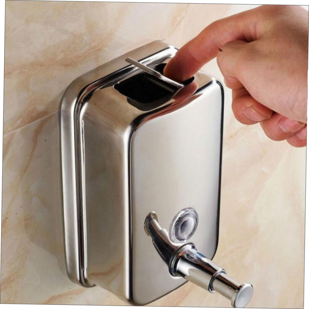 Dispenser di Sapone Liquido da Parete 1000ml in Acciaio Inox | Argento, Ricaricabile, per Crema e Balsamo, per Bagno Domestico e Toilette Pubblica