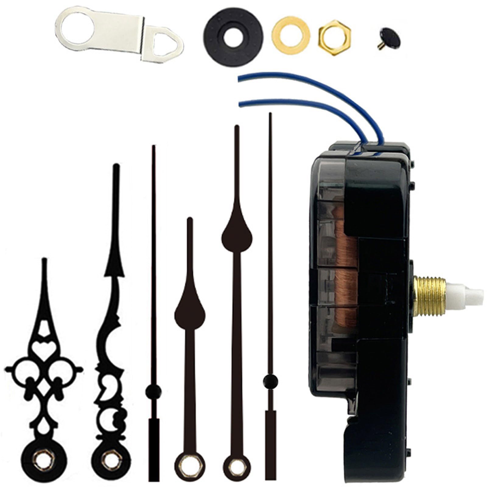 yanwuwa Metal Clock Mechanism Set Battery Powered Motor Replacements 12888 Clock Movement for Wall Clocks for Hobbyists Repair Set