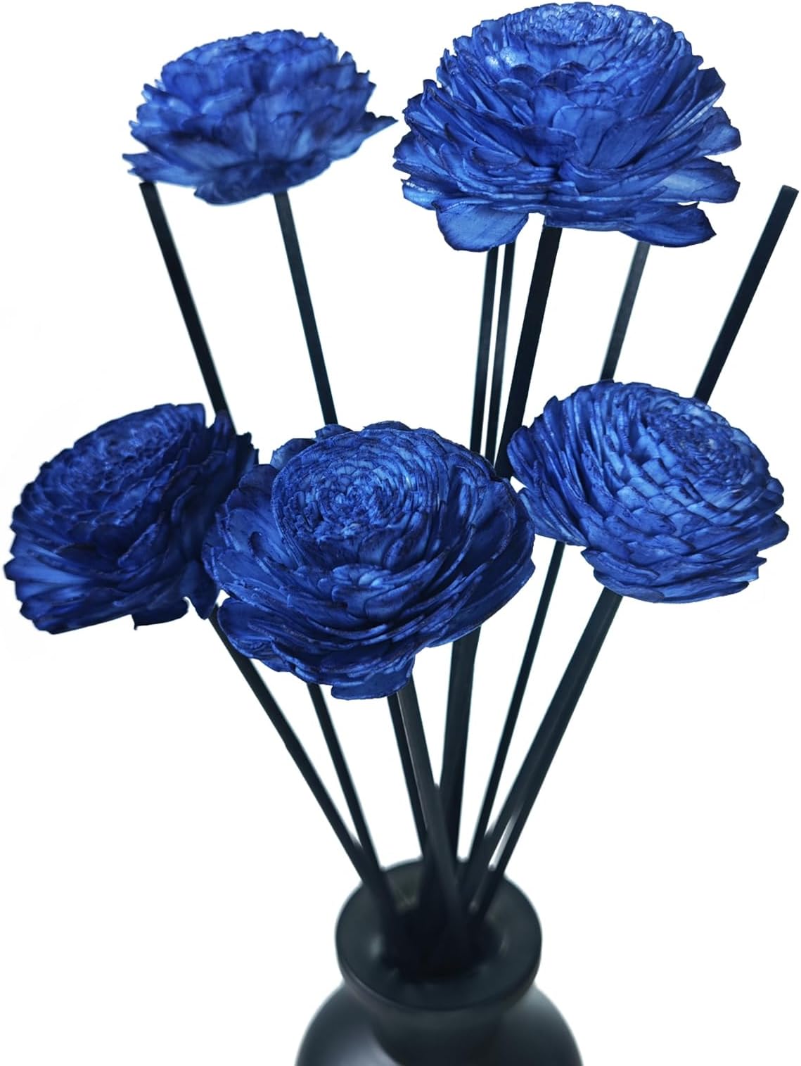 25PCS Reed Diffuser Sticks Set, 20PCS Black Diffuser Sticks 5PCS Flower Diffuser, Replacement Refill Essential Oil Fragrance Diffuser for Home, Hotel, Bathroom, Office Decor. (Bottle Not Included)